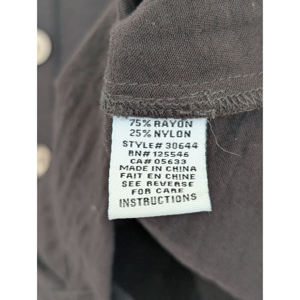EUC Habitat Black Pleated Swing Shirt Button Up Lagenlook Sz XL Minimalist - Picture 6 of 16